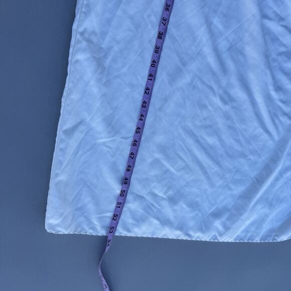 NATORI White Long Sleeve Ivory Silky Nightgown Applique Embroidered Floral Sz M - Picture 8 of 9